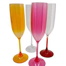 塑料香槟杯一次性鸡尾酒杯塑料红酒杯高脚杯金粉马提尼酒杯工厂批