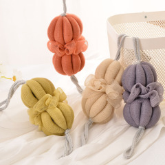 Pumpkin Double-Section Bubble Bath Scrub Net Home Bath Supplies Bubble Bath Scrub Ball