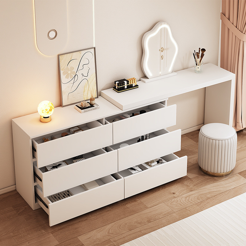 Dressing Table Bedroom Simple Modern Cream Style Cupboard Dressing Table Integrated Small Dressing Table Retractable Dressing Table