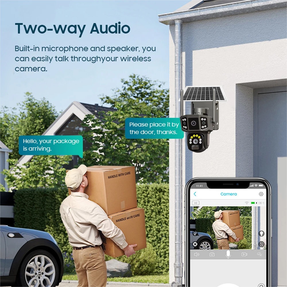 Wise Doctor Solar Surveillance Camera Outdoor 4G Full-Color Night Vision HD Smart Tracking Monitoring Camera