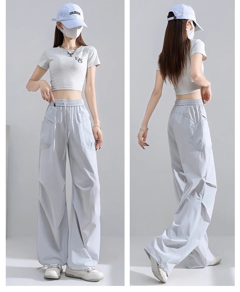Quần culottes nữ ống rộng cạp cao chất liệu băng lụa mềm rủ — Quần trắng 99 chi tiết 23