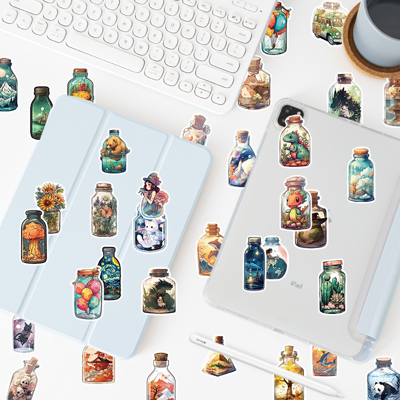 50-piece botella grande mundo graffiti pegatinas decorativas equipaje de la guitarra DIY creativo impermeable transfronteriza caliente al por mayor