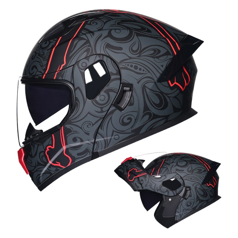 Casco de Motocicleta de Estilo Nuevo Transfronterizo, Casco Abierto, Casco de Motocicleta con Doble Visera para Hombres y Mujeres, Casco de Motociclismo para Todas las Estaciones, para Turismo y Crucero.