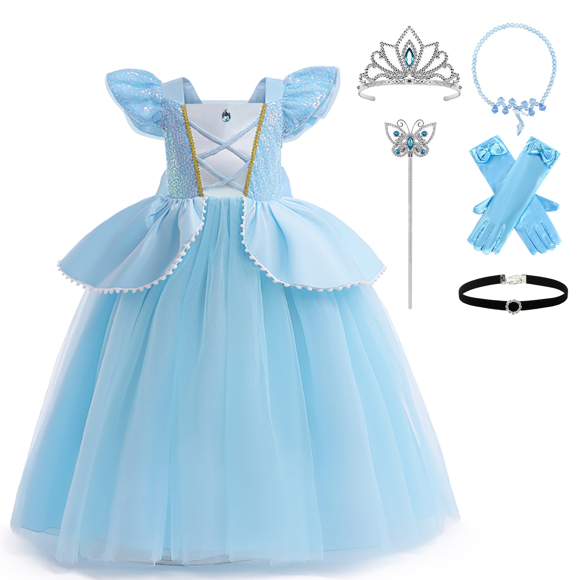 Rapunzel vestido cos vestido vestido vestido de niña vestido de belleza durmiente image 1