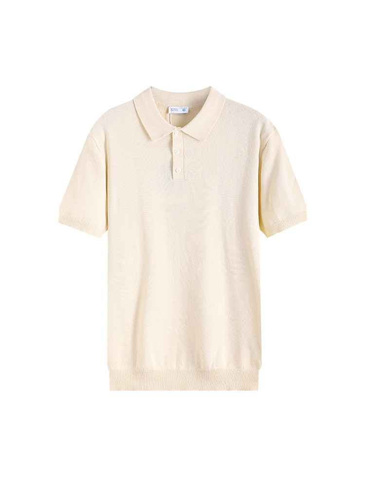 Uniqlo, camiseta de polo de manga corta, camiseta de seda de hielo de media manga, camiseta de punto transpirable de color sólido, hombre ligero y casual.