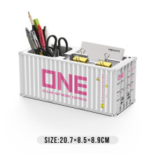 集装箱模型仿真货柜ONE收纳盒加印logo办公室桌面塑料笔筒名片盒