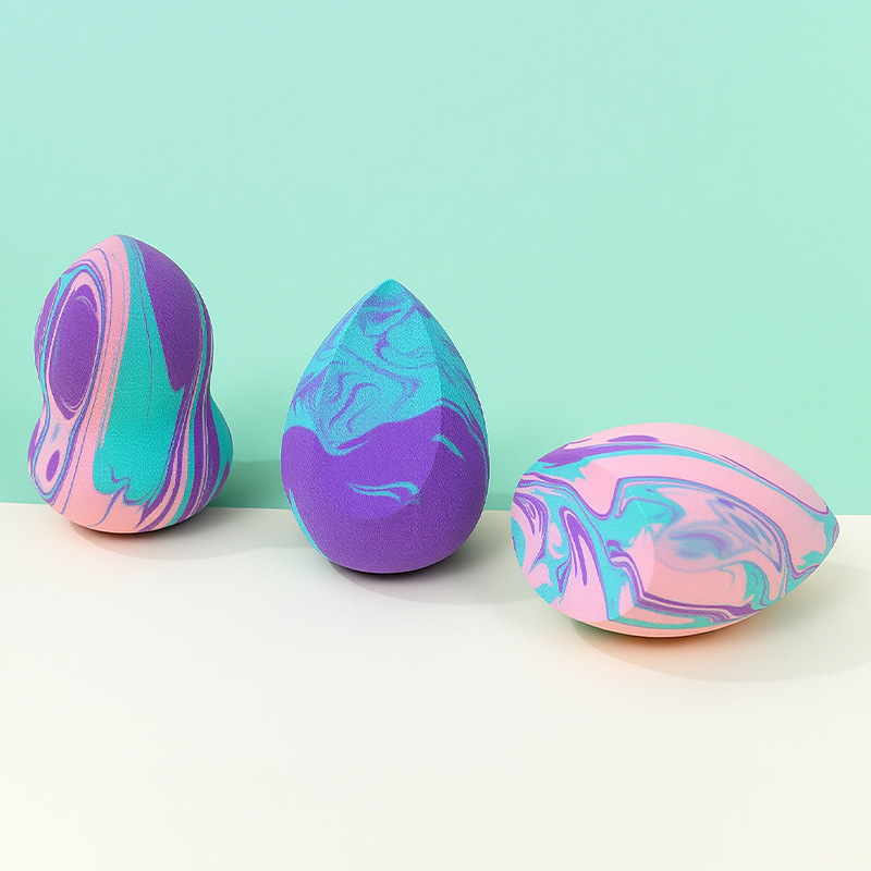 Serie de colores mezclados personalizados de fábrica, empolvado de huevo, esponja de maquillaje transfronterizo sin látex, maquillaje de huevo, herramientas de belleza al por mayor
