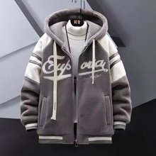 羊羔绒外套男冬季加厚青少年冬装棉衣男士棉服男款羊羔毛棉袄跨境