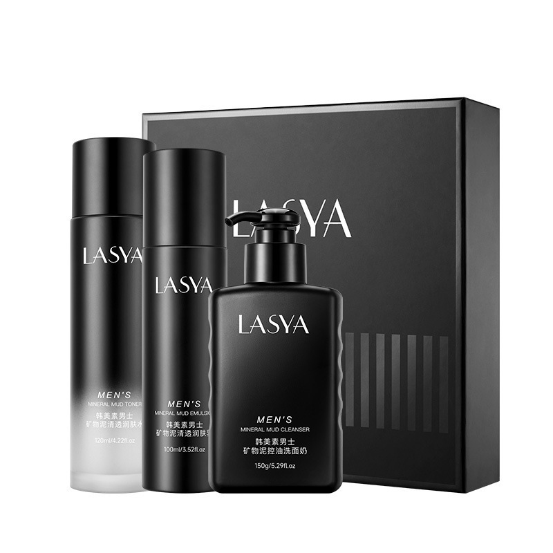 LASYA メンズ ミネラルマッド オイルコントロールセット (3点セット) すっきり保湿マイルドクレンジングスキンケアセット|undefined