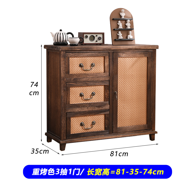G932 ratán-3 dibujo 1 puerta (81*35*74CM)