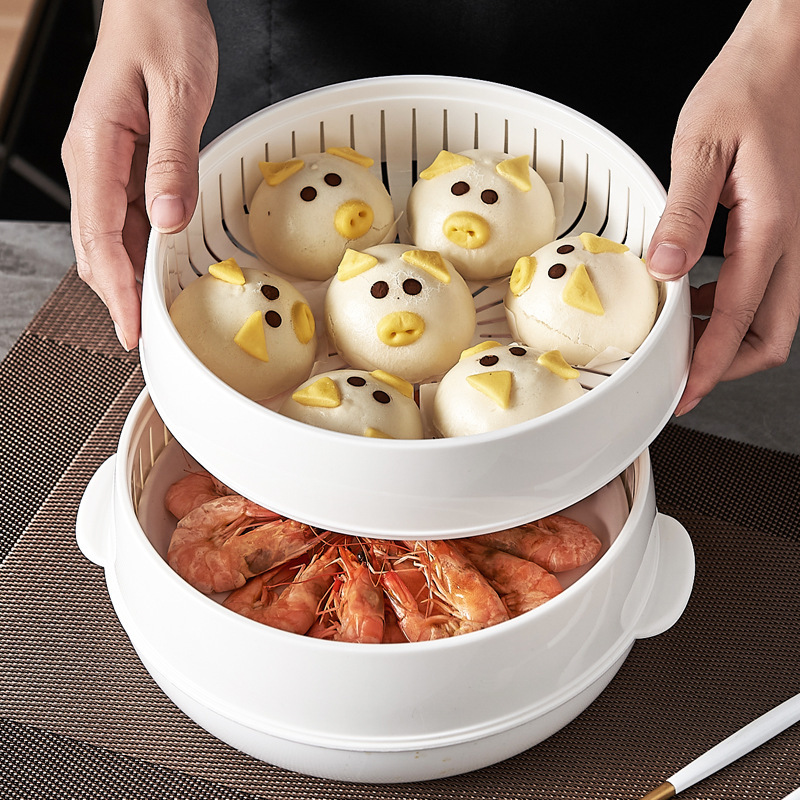 工場直売電子レンジ専用器加熱蒸し器蒸し器多層熱饅頭マントー厚食品級|undefined