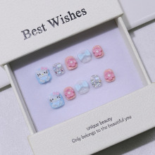 【儿童穿戴甲】3-12岁小朋友美甲贴片无毒假指甲可拆卸可爱卡通款