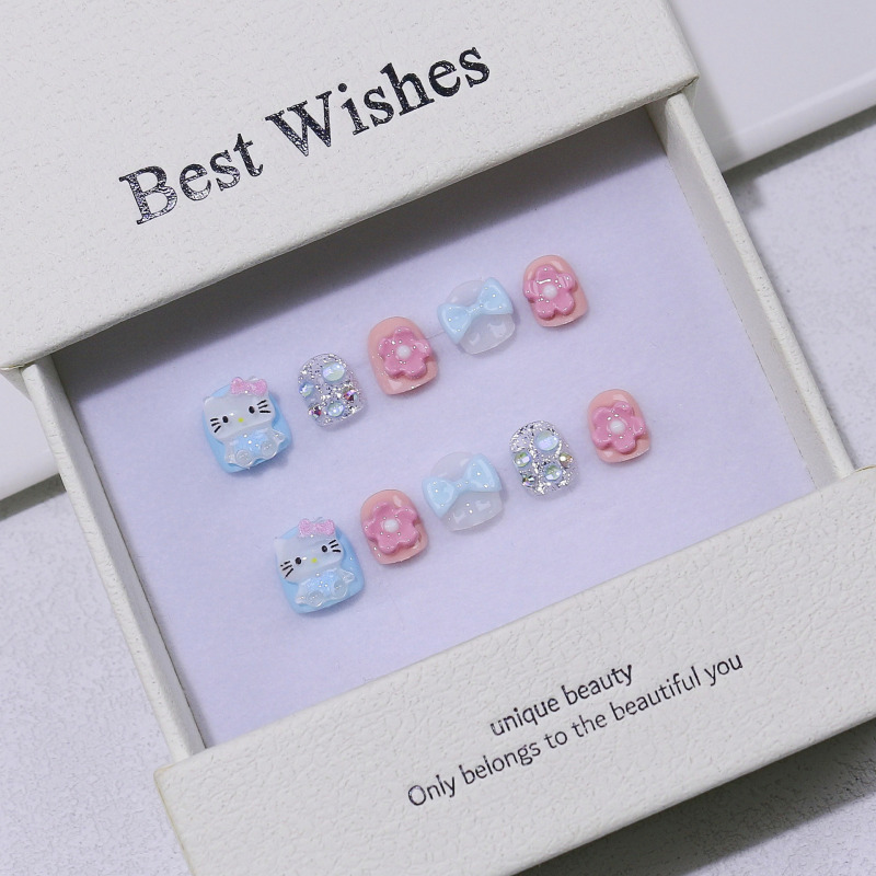 [children wear armour] 3-12 years old children nail patch non-toxic fake nails detachable cute cartoon