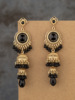 Fashionable retro long earrings, small bell, micro incrustation, Thailand, with gem