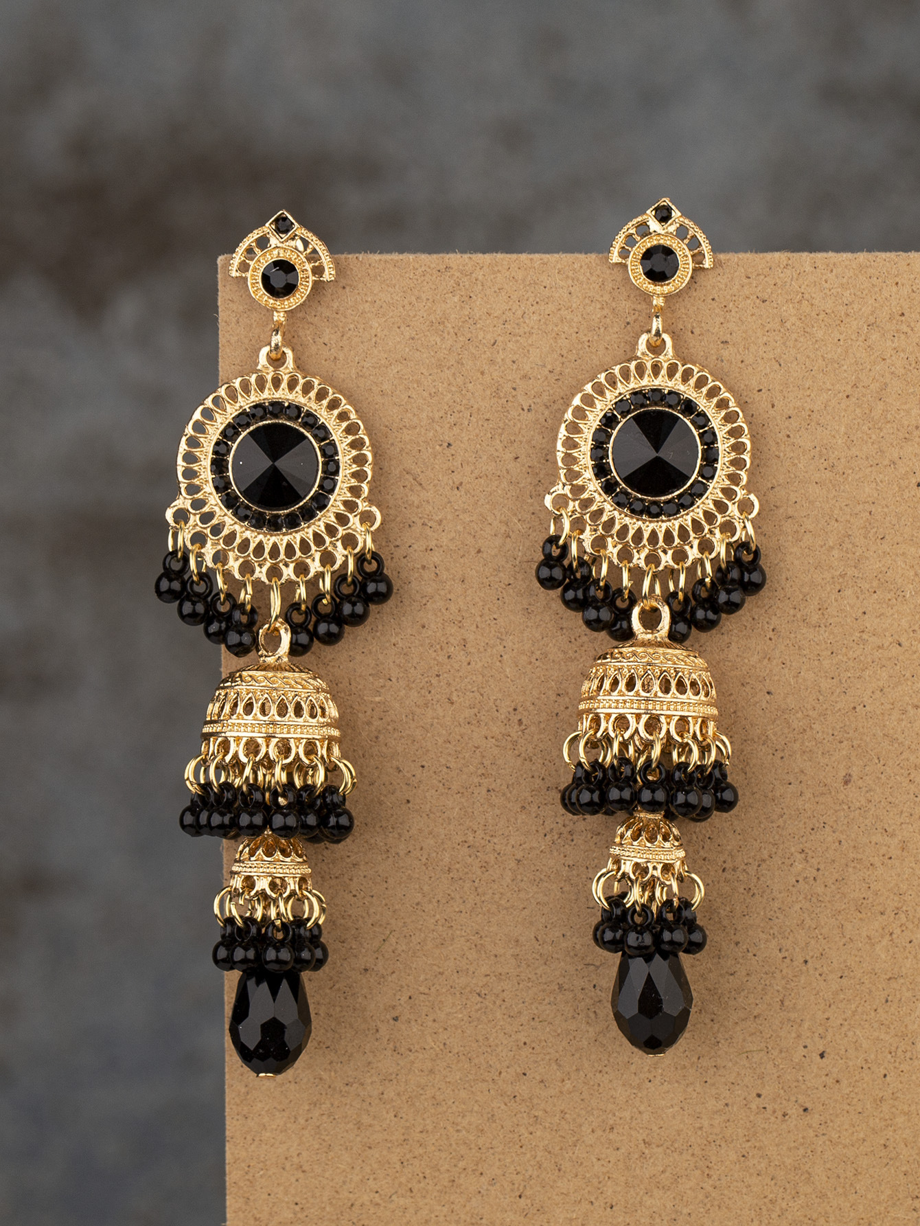 37g Weight Acrylic, Gem Inlay Material Drop Earrings Classification 1 Pair Quantity Daily, Street Occasion Alloy Material Round, Bell Pattern Women's Gender Pearl, Plating, Inlay Design Retro Style 1 Pair Retro Round Bell Pearl Plating Inlay Alloy Acrylic Gem Drop Earrings 11