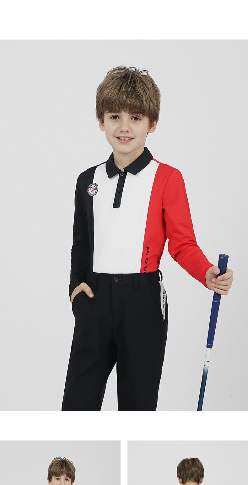 Áo thun dài tay golf trẻ em PGM – chất liệu polyester co giãn, ấm áp, thoải mái — YF493-màu xanh nhạt, YF493-màu xanh lá cây, YF493-màu đỏ chi tiết 10
