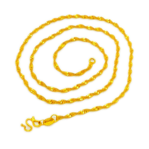 Vietnamese sand gold necklace women's 999 gold plated pigment chain color gold naked chain clavicle chain sweater without pendant jewelry