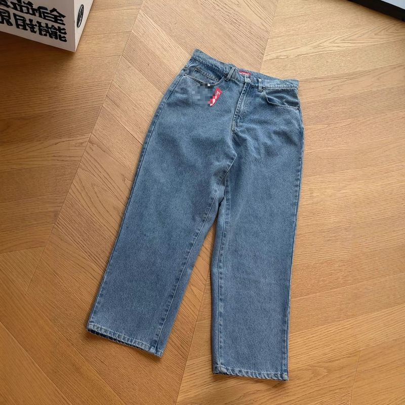 S Pocket up Pattern We Loose Straight-Leg Jeans 1Jeanbaggyek Embroidered Branch Camouflage Black in Stock