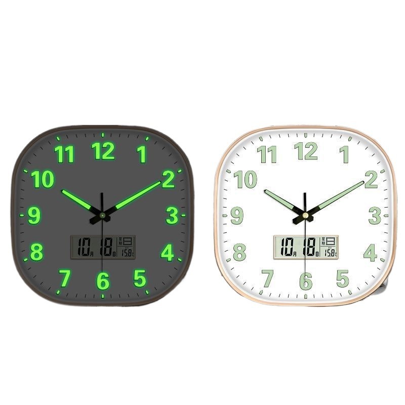 時計家庭用壁掛け夜光掛け時計寝室客間石英時計円形時計軽贅沢壁掛け時計|undefined