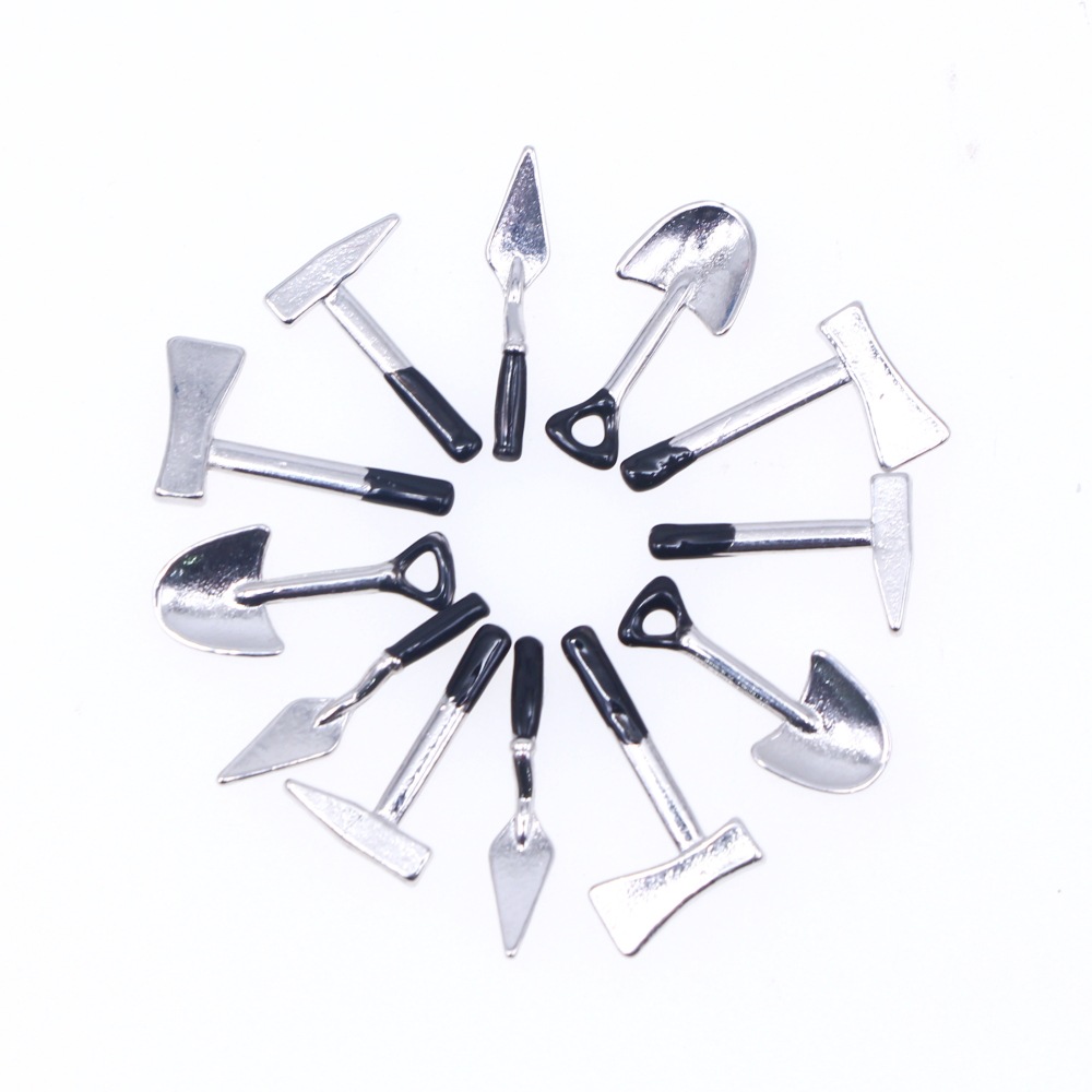 Dollhouse mini Elf jardín reparación herramientas de aleación miniatura jardinería escena paisajismo adornos