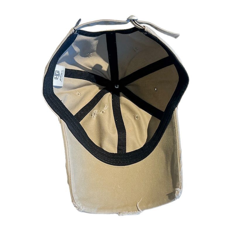 Sombreras de béisbol bordadas con letras personales moda para hombres y mujeres agujeros rotos gorra de boca de pato de pareja gorra de vaquero