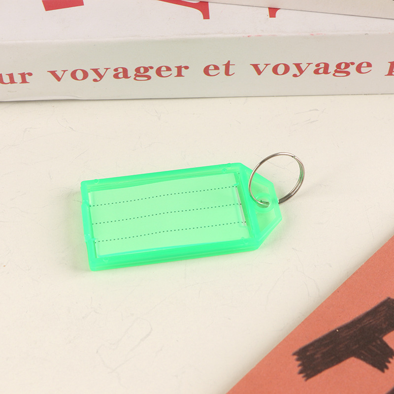 Claves de plástico PP de color plegable etiqueta de etiqueta de equipaje etiqueta de hotel número de etiqueta de marca llavero