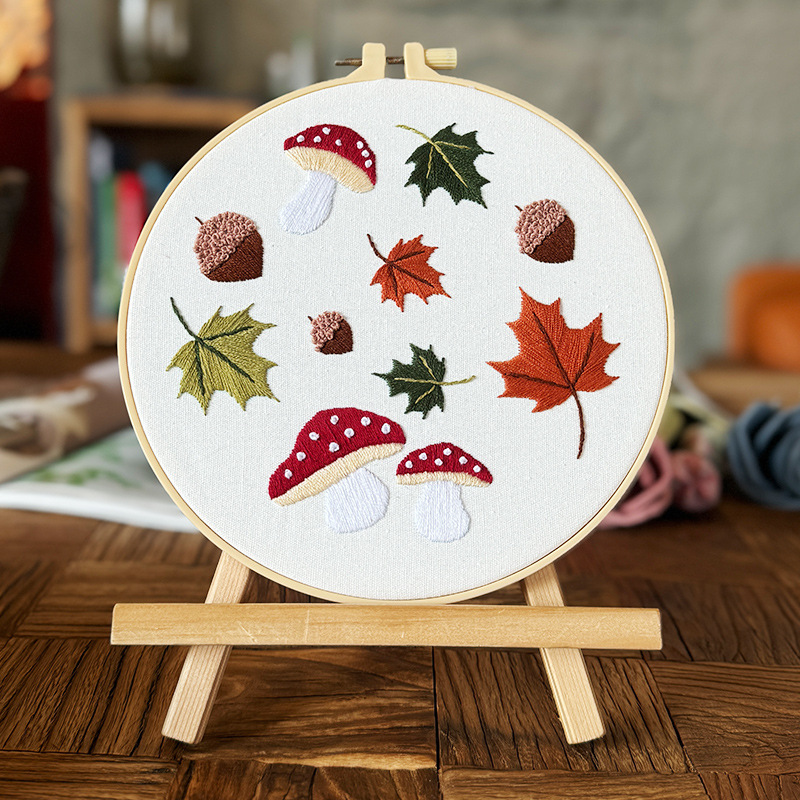 Estudiantes pequeños pinturas de tela frescas bordadas tridimensionales pinturas europeas bordadas a mano bolsas de materiales diy