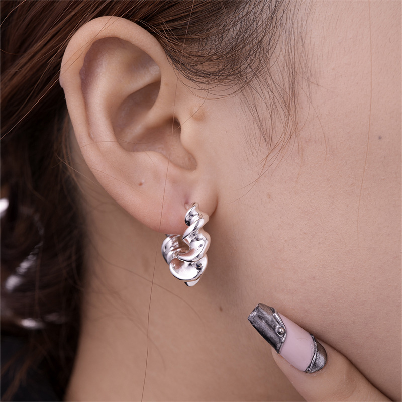 7g Weight Hoop Earrings, Drop Earrings Classification 1 Pair Quantity Holiday, Daily Occasion Copper Material U Shape, Geometric Pattern Women's Gender Plating Design Simple Style Style 1 Pair Simple Style U Shape Geometric Plating Copper Hoop Earrings Drop Earrings 12