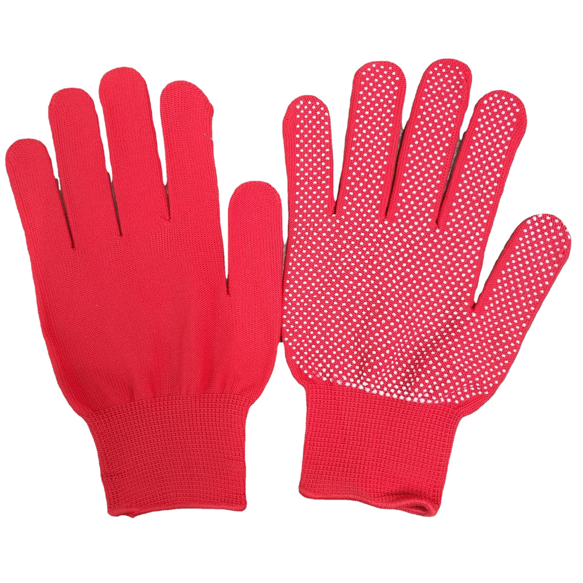 彩纱点胶手套13针点胶手套防滑耐磨轻便工作手套现货