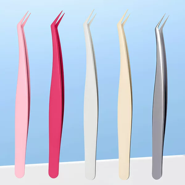 Glue-Free False Eyelash Tweezers, Eyelash Extension Tweezers, Stainless Steel Tweezers, Bead Tweezers, Eyelash Gold Feather Clips, Beauty Tools