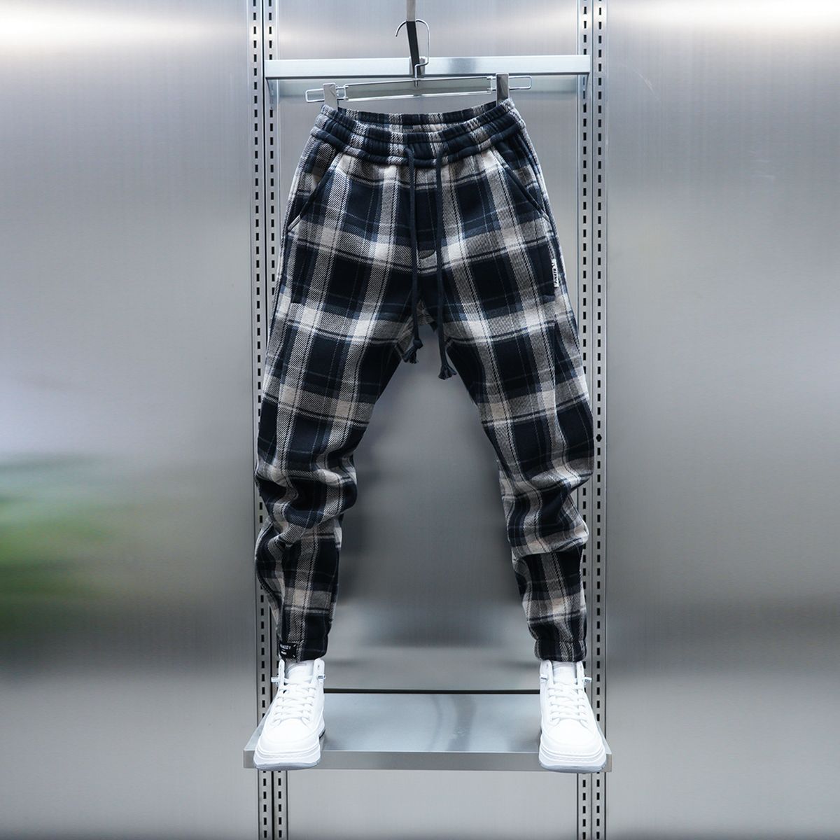 블랙 그리드 [엣지 처리된 입체 허리밴드]