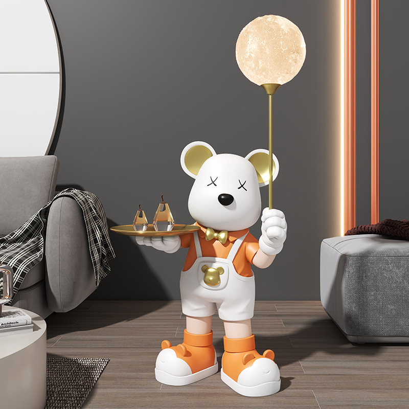 환영 폭력적인 곰 장식품 큰 바닥 램프 홈 거실 현관 TV 캐비닛 장식 오프닝 집들이 선물