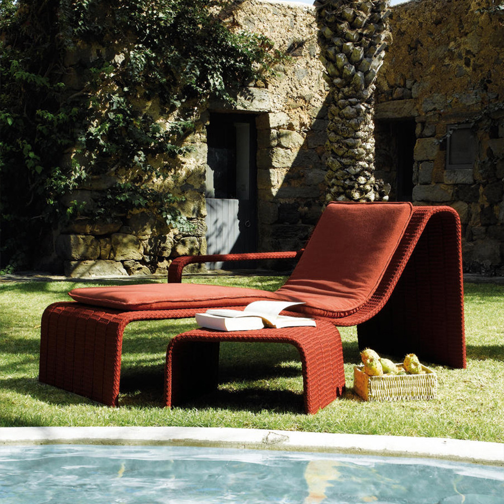 Outdoor rattan sofa, courtyard villa outdoor lazy recliner, Nordic leisure coffee table, garden balcony outdoor furniture