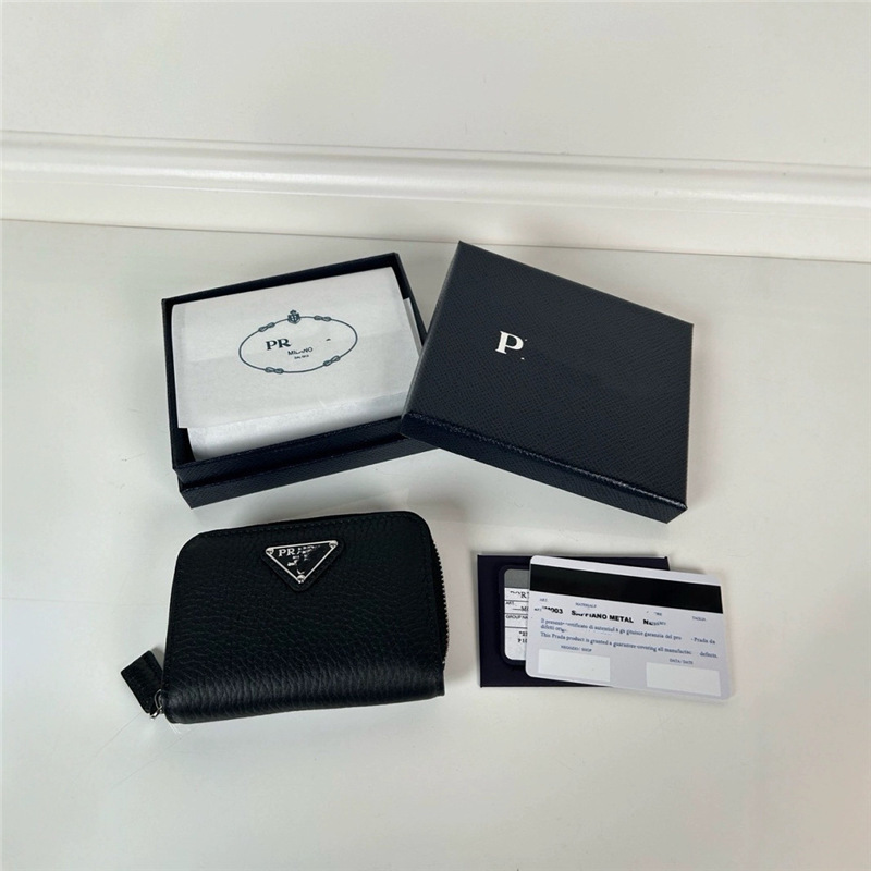 P Family Triangle Logo First Layer Cowhide Fashion Cross Pattern Zipper Wallet Card Holder Coin Purse 2mm003 P Family Triangle Logo First Layer Cowhide Fashion Cross Pattern Zipper Wallet Card Holder Coin Purse 2mm003