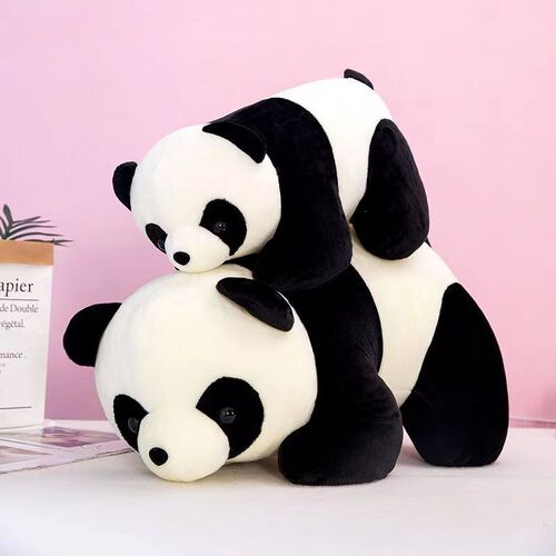 Cute giant panda doll plush toy, simulated sleeping panda doll pillow, stall decoration, logo can be added