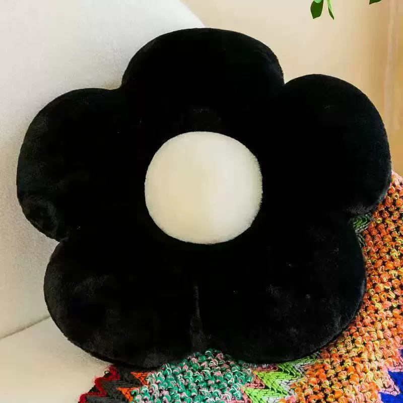 Круглая цветочная плюшевая подушка Xiaohongshu.com, бархатное плетение, memory/down cotton заполнение, 35 или 50 см