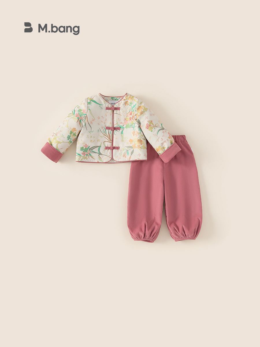 Yubao ropa infantil para niños set de vestidos chinos para niñas otoño y invierno nuevo estilo chino chaqueta de ropa Tang dos piezas set