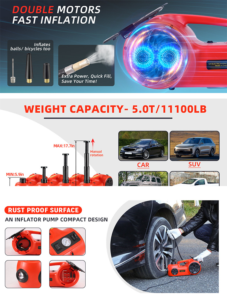 12V Car Multifunctional 0kg Piece Set Outdoor Portable Tire Changing Tool Wholesale Car Kit