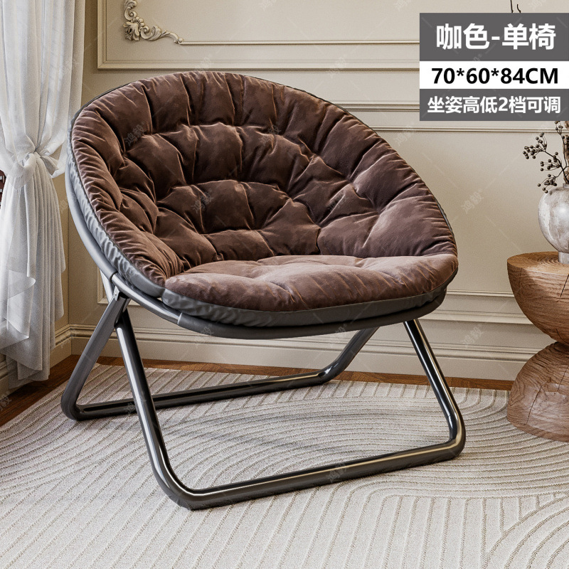 [클래식 핫스타일] - 캐주얼 접이식 의자 - [두꺼운 면 패드] 브라운 이너백 + 블랙 아웃소싱