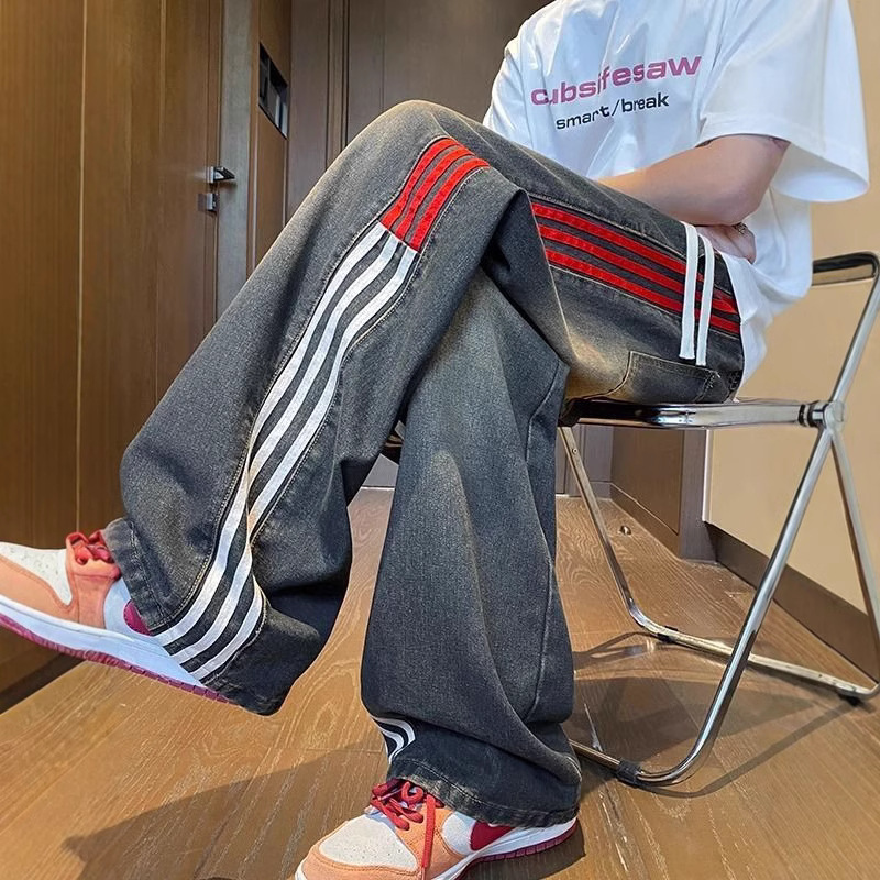 Straight Leg Jeans Men's Spring New Straight Leg Loose Pants Wide Leg Trendy Brand Duffy Handsome American Retro Pants Duffy Handsome