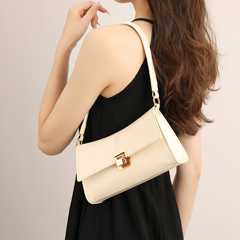 Hong Kong Style Retro Minimalist Baguette Underarm Bag 2025 New Niche Design Luxury Single Shoulder Crossbody Bag - Thumbnail 3