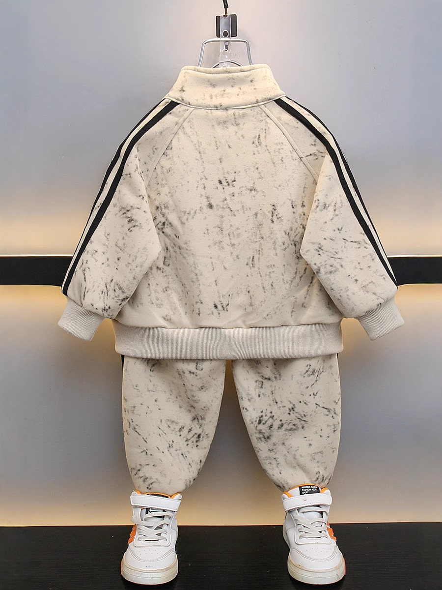 7705 primavera y otoño nuevo traje de ocio deportivo para niños bebé niño fresco y elegante traje de dos piezas