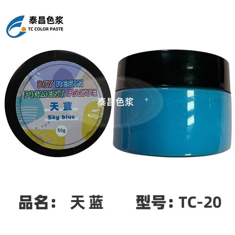 TC-20 접착제 컬러 페이스트 하늘색, 열린 병 50g