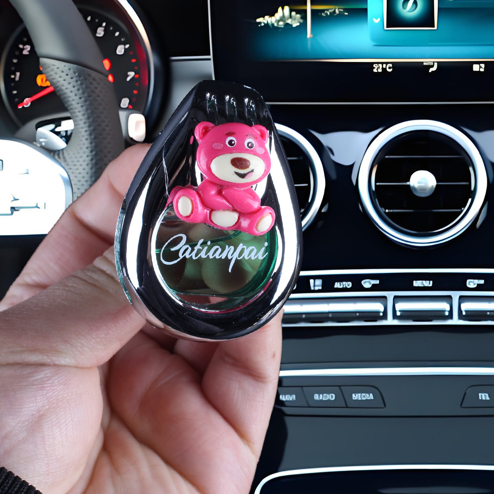 Aromaterapia para coche 2025 decoración de salida de aire de perfume para coche lindo oso decoración de fragancia para coche fragancia ligera duradera para coche
