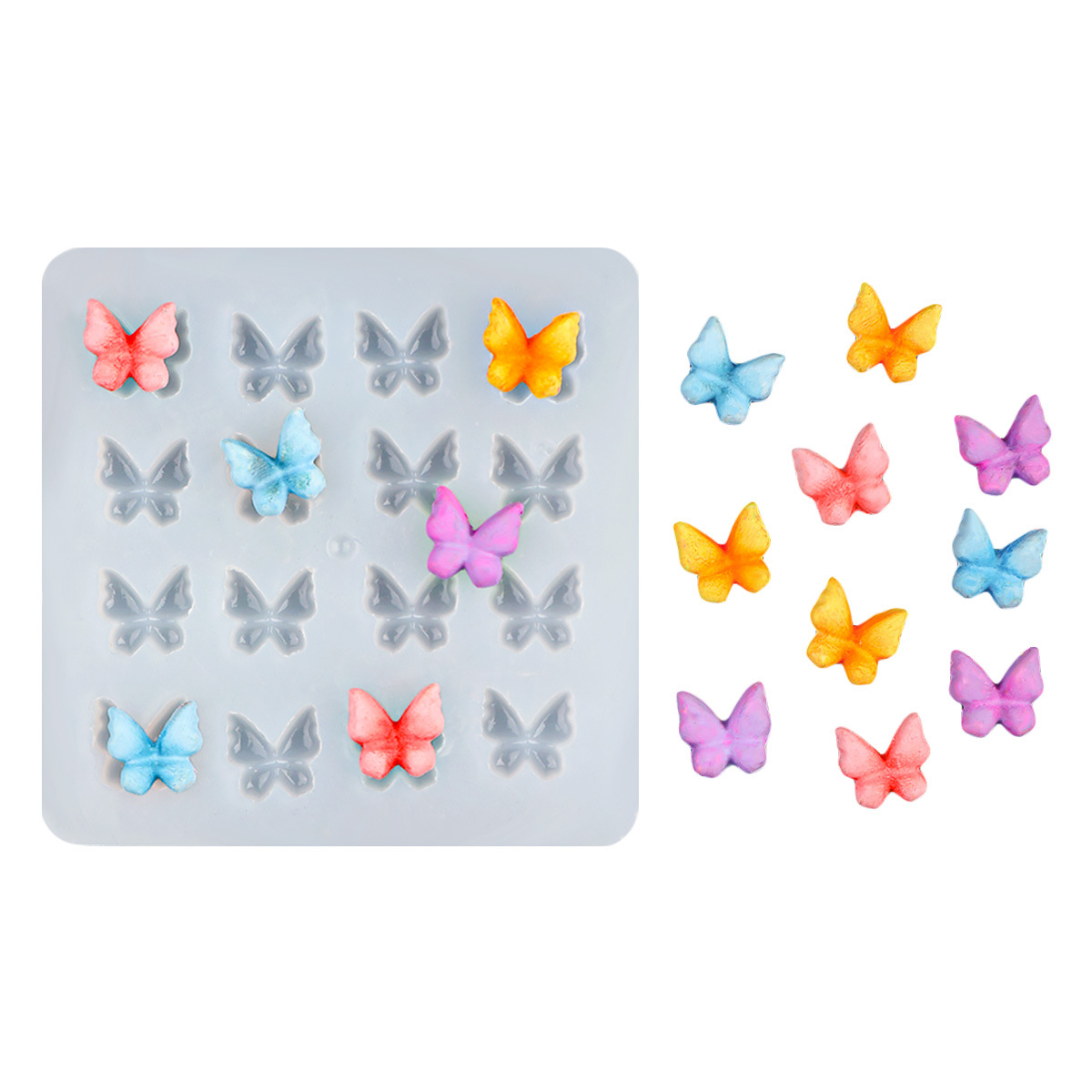 Molde de mariposa epoxi hecho a mano, molde de modelado de pastel de chocolate con fondant, molde de accesorios de yeso de aromaterapia de mariposa