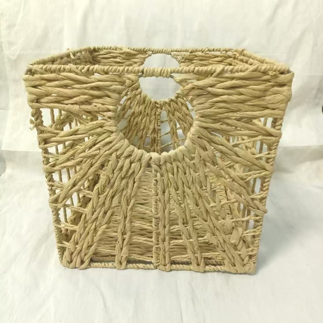 Cesta de almacenamiento de calabaza de agua tejida a mano imitación de vid, cesta de almacenamiento de algas plegable de gabinete de cuadrícula, cesta de almacenamiento