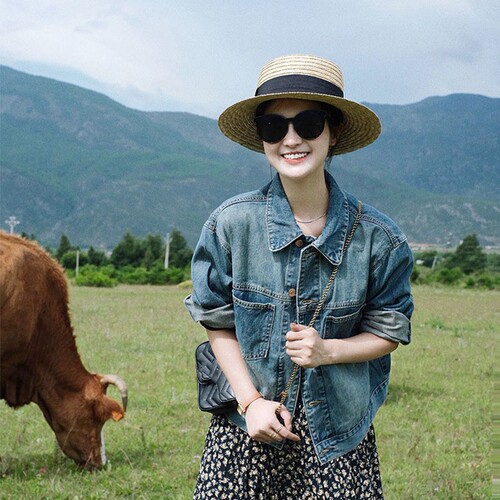 Women's Jeans Jacket 2025 Trendy Spring Retro Medium Length with Skirt French Unique Lazy Style