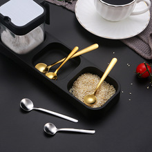 特小号304不锈钢调料勺盐勺子金色小勺子咖啡勺厨房调味勺小圆勺
