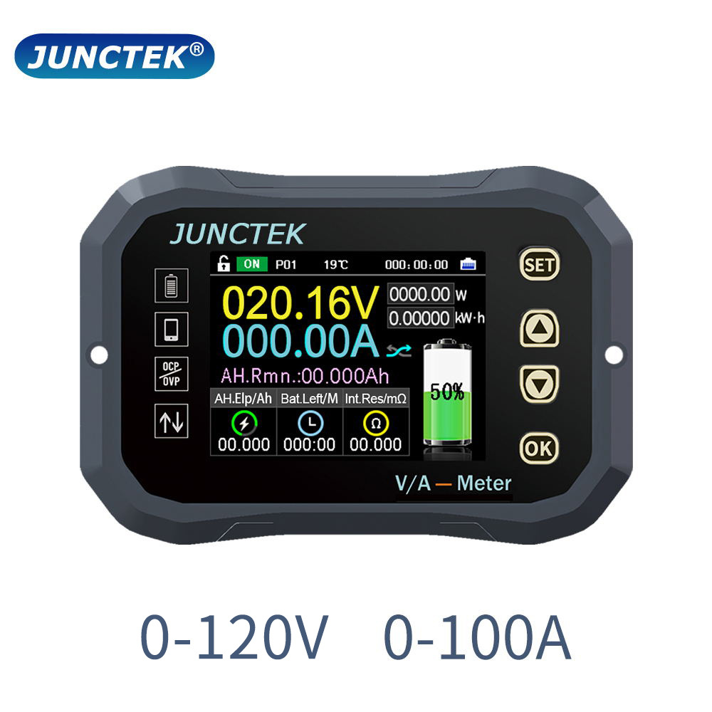KG-F库仑计电量表彩屏电动车电流显示蓄电池电量显示器电流表