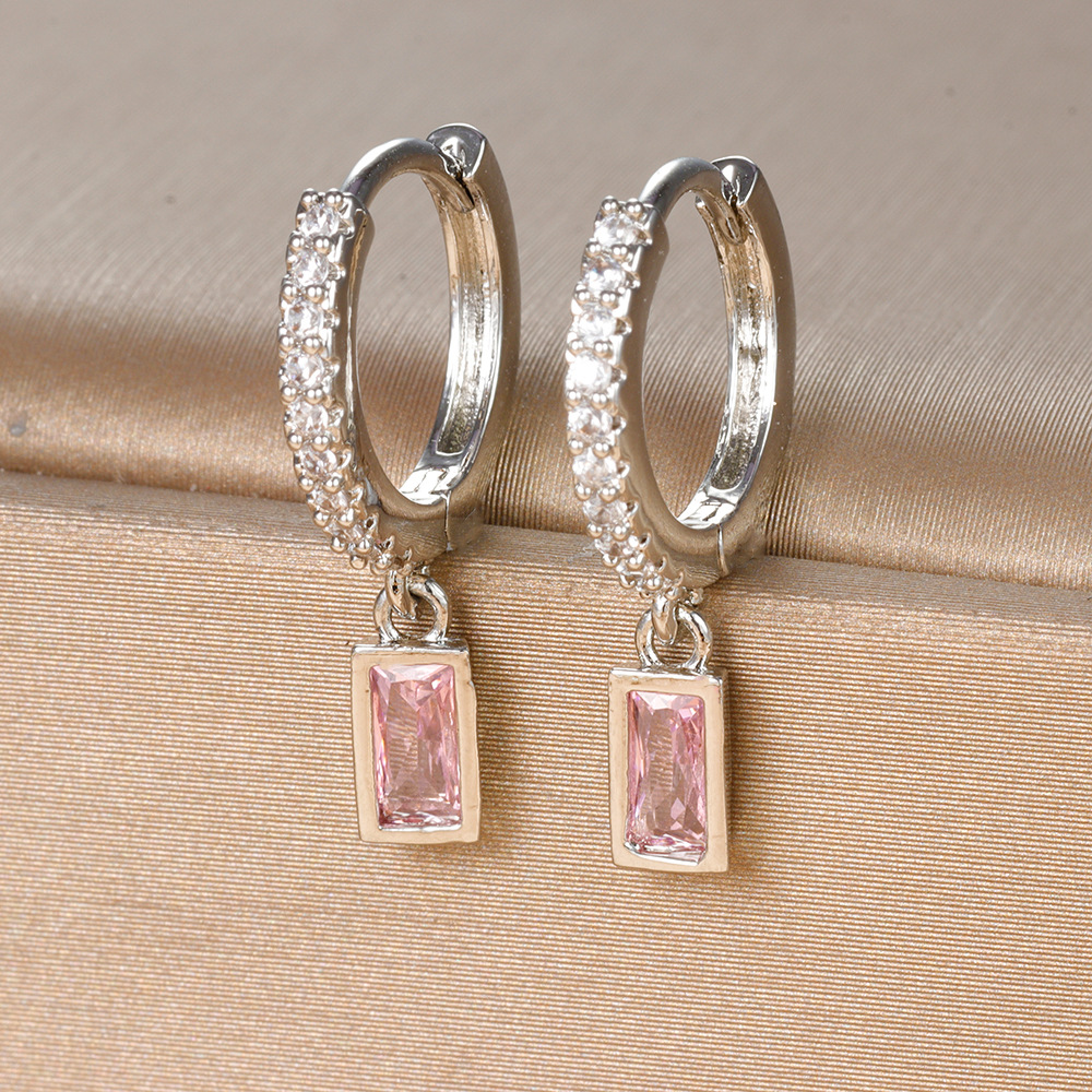 8g Weight 925 Sterling Silver Ear Needle Material Zircon Inlay Material Charm Sleeper Hoop Earrings, Drop Earrings Classification 1 Pair Quantity Daily, Street Occasion Copper Material Geometric, Water Droplets Pattern All Seasons Season Women's Gender Plating Design Elegant, Vintage Style Style 1 Pair Elegant Vintage Style Geometric Water Droplets Plating Copper Zircon Drop Earrings 5